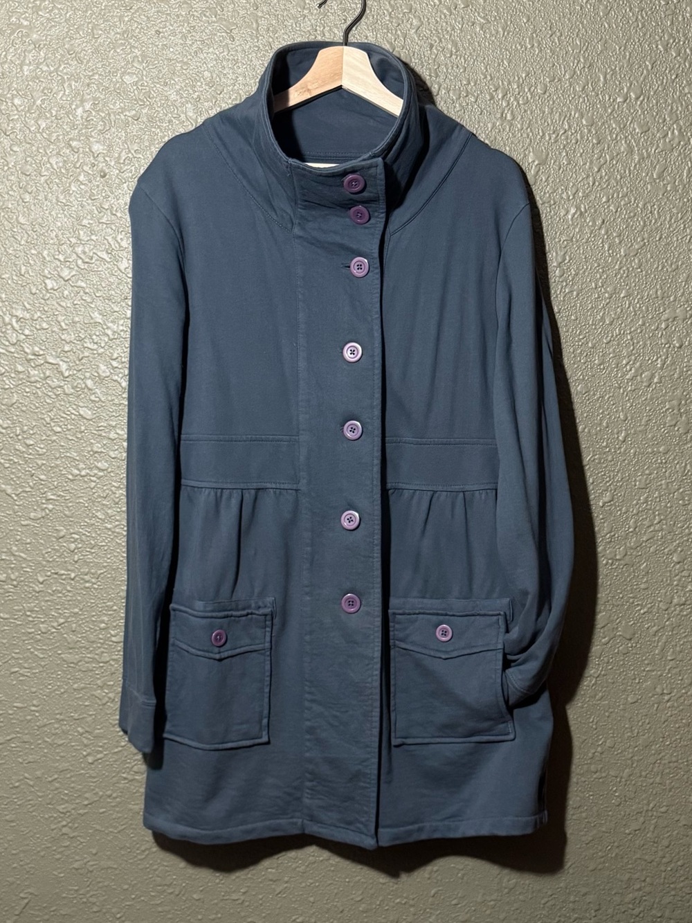 PRANA COTTON BABYDOLL COAT WITH HIGH COLLAR